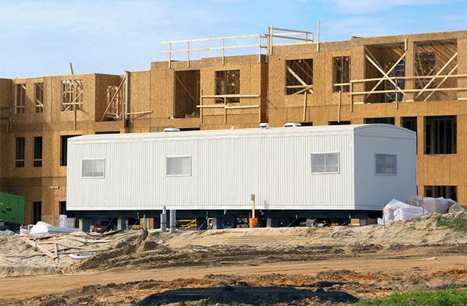 construction workers meeting at office trailers on rent in Bath